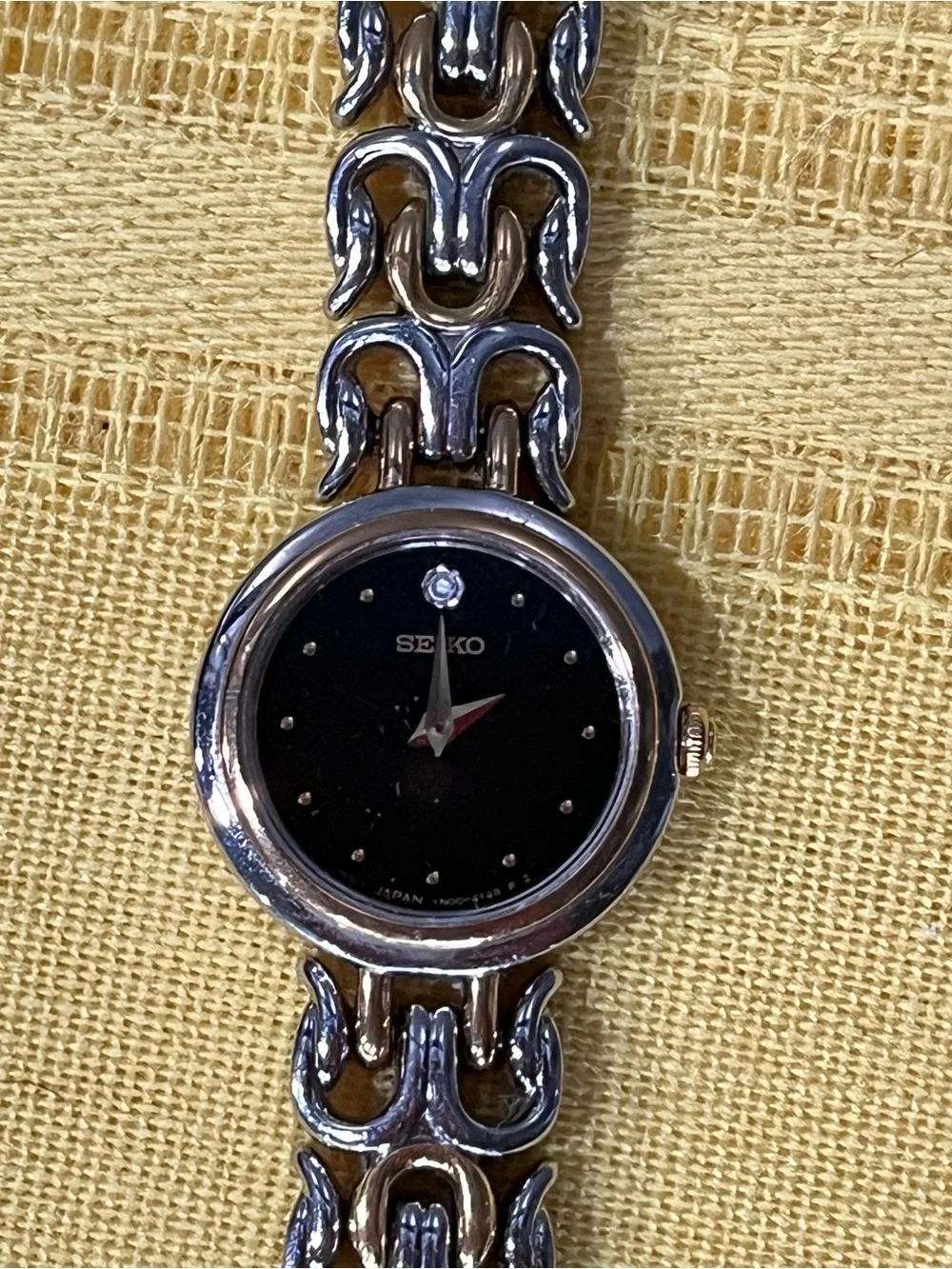 VINTAGE 1990 SEIKO Diamond Accent Two-Tone Trident Watch (As-Is / Not Running) ✨